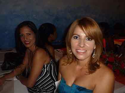 A photo of two Colombian women smiling at the camera